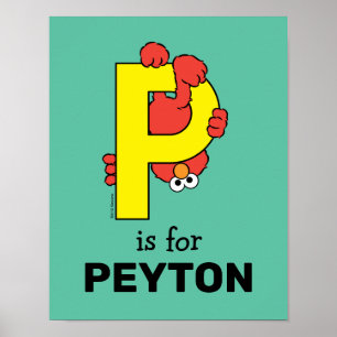 Elmo Alfabet   P Geel Poster