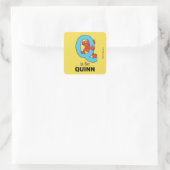 Elmo Alfabet | Q Blauw Vierkante Sticker (Tas)
