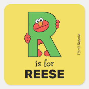 Elmo Alfabet   R Groen Vierkante Sticker