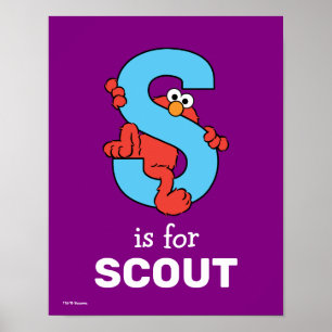 Elmo Alfabet   S Blauw Poster