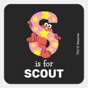 Elmo Alfabet   S Ster Vierkante Sticker