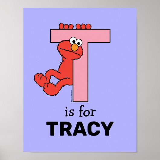 Elmo Alfabet | T Roze Poster (Voorkant)