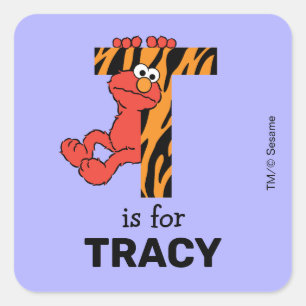 Elmo Alfabet   T Tijger Vierkante Sticker
