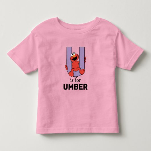 Elmo Alfabet | U Paars Kinder Shirts (Voorkant)