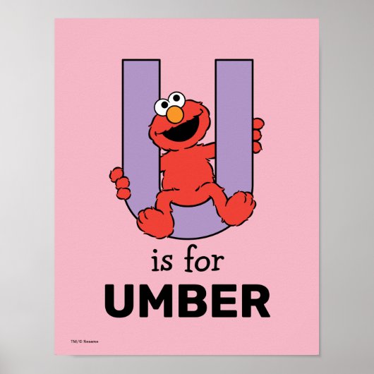 Elmo Alfabet | U Paars Poster (Voorkant)