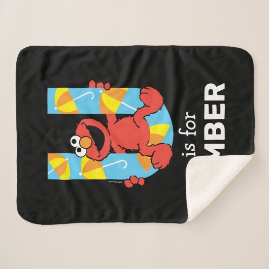 Elmo Alfabet | U Paraplu Sherpa Deken (Voorkant (horizontaal))