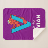 Elmo Alfabet | V Blauw Sherpa Deken (Voorkant (horizontaal))