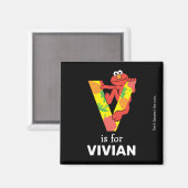 Elmo Alfabet | V Groente Magneet (Voorkant / Achterkant)