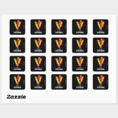 Elmo Alfabet | V Groente Vierkante Sticker (Vel)