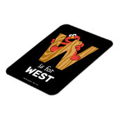 Elmo Alfabet | W Hout Magneet (Linkerzijde)