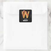 Elmo Alfabet | W Hout Vierkante Sticker (Tas)