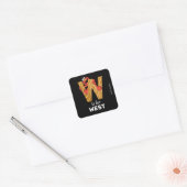 Elmo Alfabet | W Hout Vierkante Sticker (Envelop)