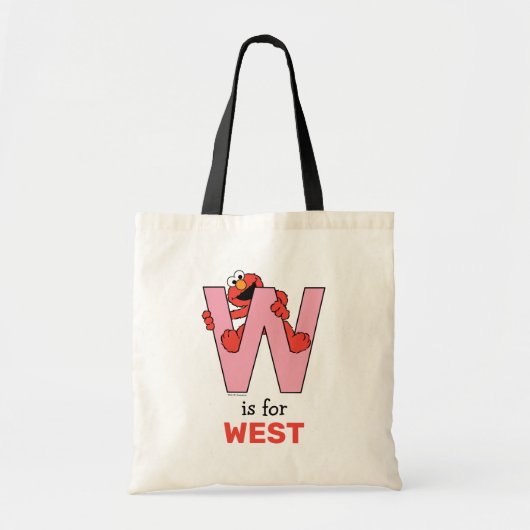 Elmo Alfabet | W Roze Tote Bag (Voorkant)