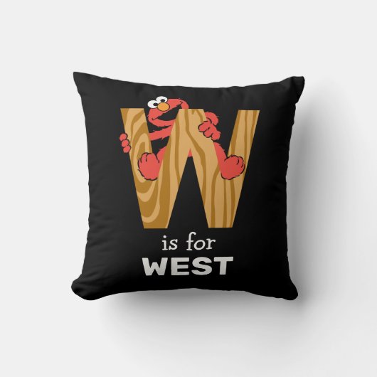 Elmo Alfabet | W Wood Kussen (Voorkant)