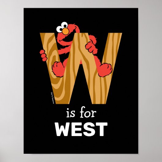 Elmo Alfabet | W Wood Poster (Voorkant)