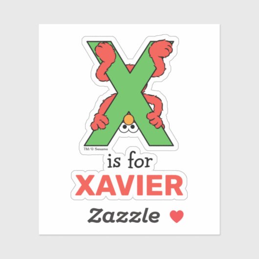 Elmo Alfabet | X Groen Sticker (Vel)