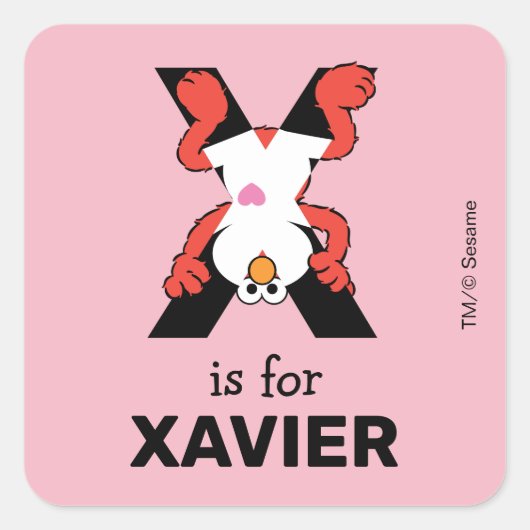Elmo Alfabet | X Röntgen Vierkante Sticker (Voorkant)