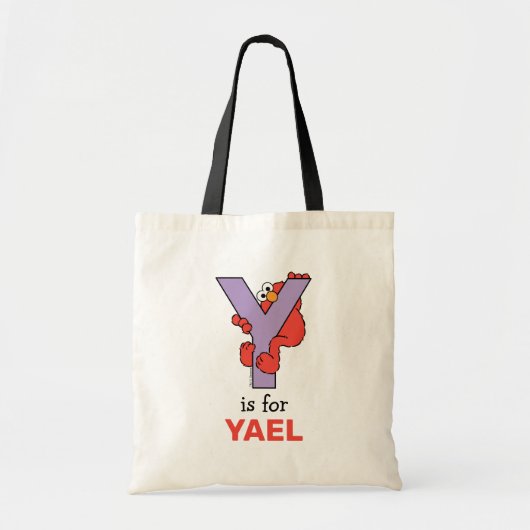 Elmo Alfabet | Y Paars Tote Bag (Voorkant)
