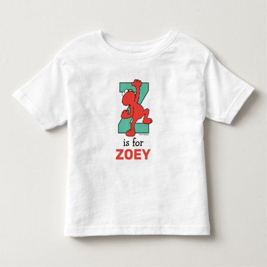 Elmo Alfabet | Z Teal Kinder Shirts (Voorkant)