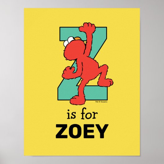 Elmo Alfabet | Z Teal Poster (Voorkant)