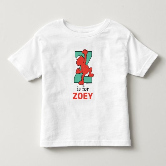 Elmo Alfabet | Z Turkoois Kinder Shirts (Voorkant)