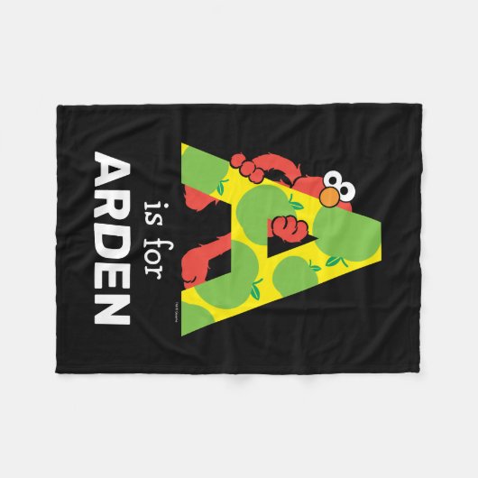 Elmo Alphabet | A Apple Fleece Deken (Voorkant (Horizontaal))