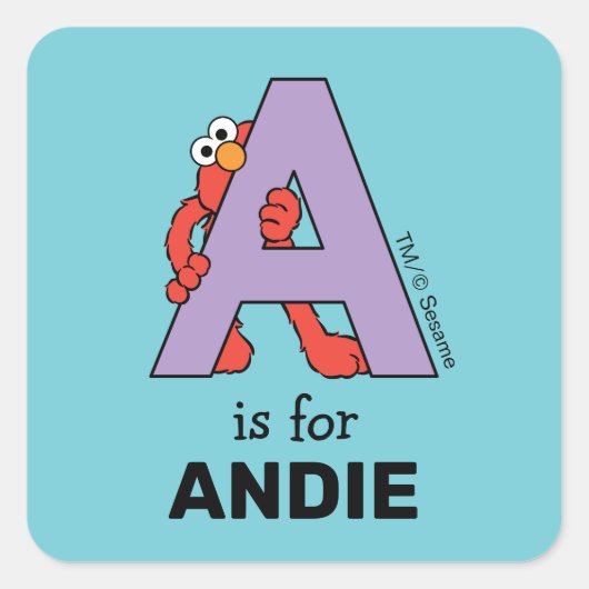 Elmo Alphabet | A PAARS Vierkante Sticker (Voorkant)