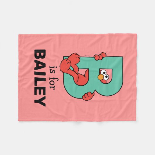 Elmo Alphabet | B BLAUWGROEN Fleece Deken (Voorkant (Horizontaal))