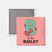 Elmo Alphabet | B BLAUWGROEN Magneet (Voorkant / Achterkant)