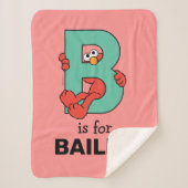 Elmo Alphabet | B BLAUWGROEN Sherpa Deken (Voorkant)