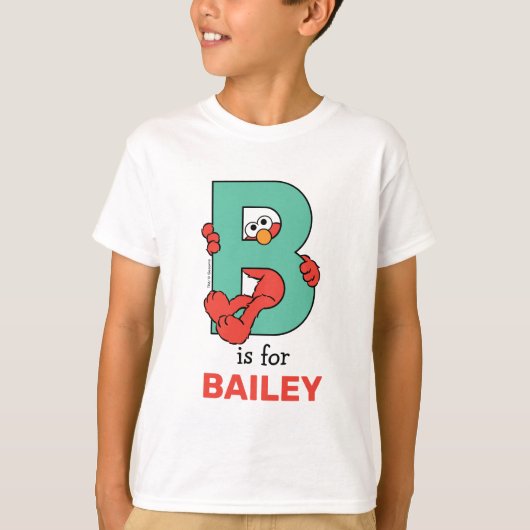 Elmo Alphabet | B BLAUWGROEN T-shirt (Voorkant)