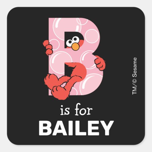 Elmo Alphabet | B Bubbles Vierkante Sticker (Voorkant)