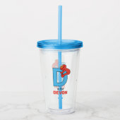Elmo Alphabet | D Blauw Acryl Drinkbeker (Voorkant)