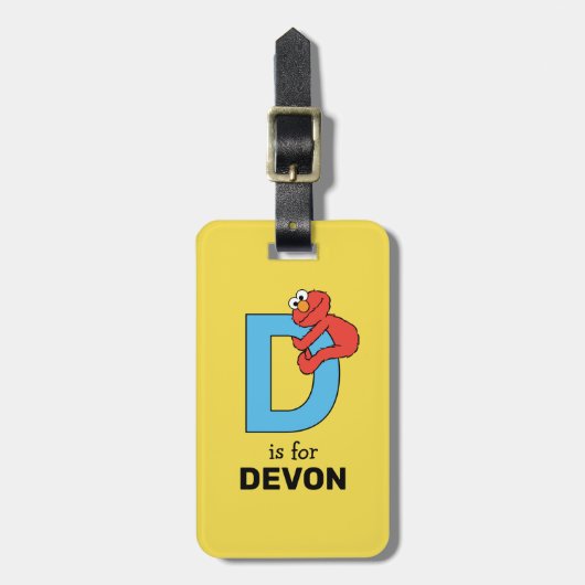 Elmo Alphabet | D Blauw Bagagelabel (Voorkant verticaal)