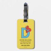 Elmo Alphabet | D Blauw Bagagelabel (Achterkant verticaal)