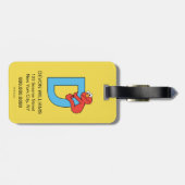 Elmo Alphabet | D Blauw Bagagelabel (Achterkant horizontaal)