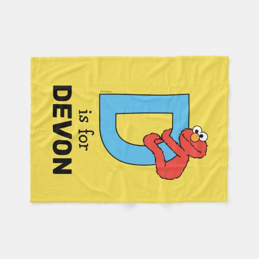 Elmo Alphabet | D Blauw Fleece Deken (Voorkant (Horizontaal))