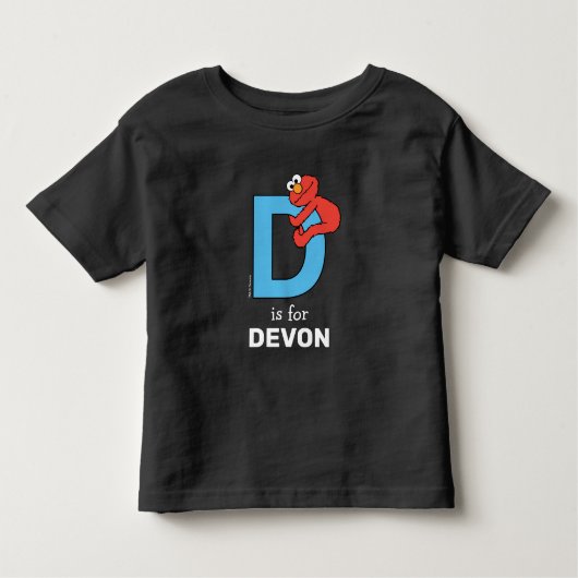 Elmo Alphabet | D Blauw Kinder Shirts (Voorkant)