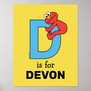 Elmo Alphabet   D Blauw Poster