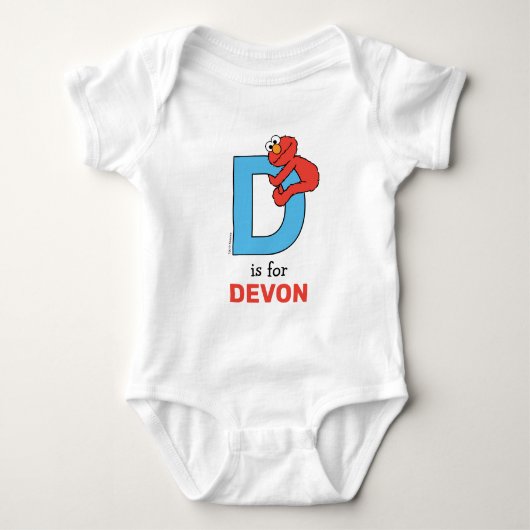 Elmo Alphabet | D Blauw Romper (Voorkant)
