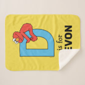 Elmo Alphabet | D Blauw Sherpa Deken (Voorkant (horizontaal))