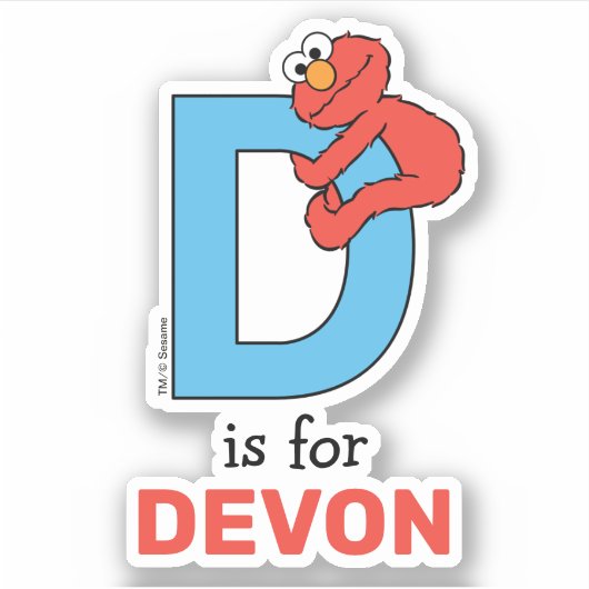 Elmo Alphabet | D Blauw Sticker (Voorkant)