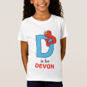 Elmo Alphabet | D Blauw T-shirt (Voorkant)