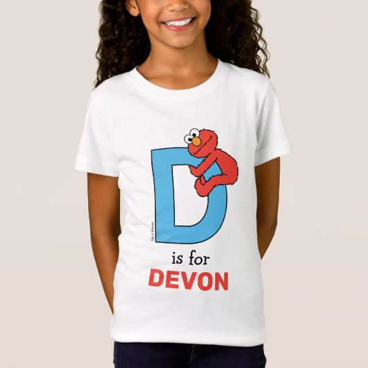 Elmo Alphabet | D Blauw T-shirt (Voorkant)