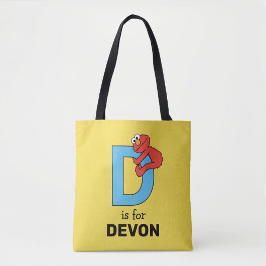 Elmo Alphabet | D Blauw Tote Bag (Voorkant)