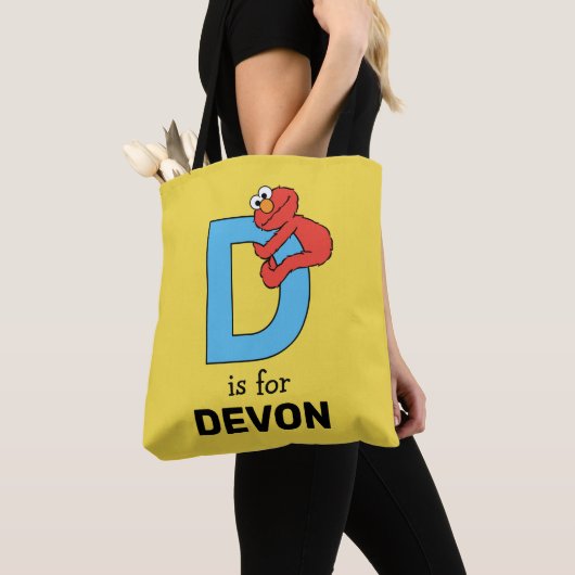 Elmo Alphabet | D Blauw Tote Bag (Dichtbij)