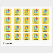 Elmo Alphabet | D Blauw Vierkante Sticker (Vel)