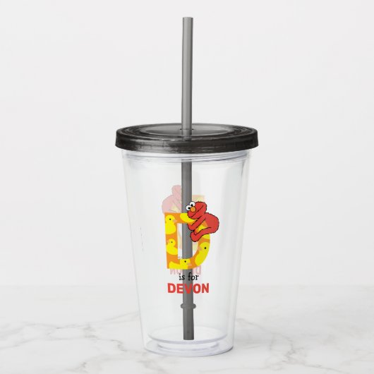Elmo Alphabet | D Duck Acryl Drinkbeker (Voorkant)
