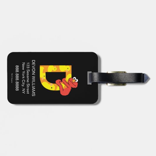 Elmo Alphabet | D Duck Bagagelabel (Achterkant horizontaal)