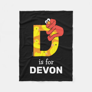 Elmo Alphabet   D Duck Fleece Deken